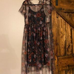 Floral over lap dress